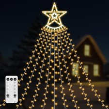 350 LED Christmas Decorations Star String Lights Waterproof Waterfall StarLig...