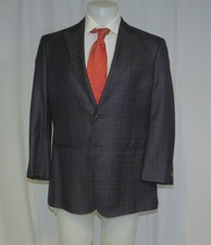 Giorgio Armani Black Label Taylor Cashmere Blend Gray Plaid Sport Coat 44R