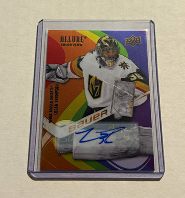 Upper Deck 2022-23 Allure Color Flow Logan Thompson VGK Full Rainbow Auto SF-94