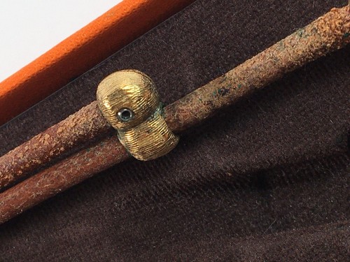 HERMES Bamboo Halter Necklace Choker Vintage Necklace Brown Gold Leather - Picture 20 of 24