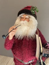 Antique Toy Chest from Possible Dreams Santa Holding Pipe -18" -2002