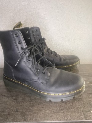 Men s US 12- Dr Martens Black Combs Leather Air Wair Boots. Doc Marten.