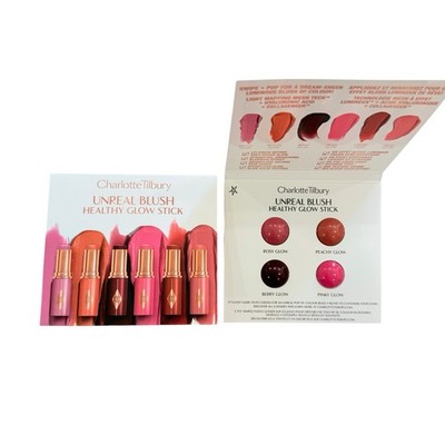 Charlotte Tilbury Unreal Blush Healthy Glow Stick 4-Shade Sample Card - Lot Of 2