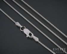 14k White Gold 0.8mm Wheat Chain Link Ladies Necklace 1.8g 18"L p79643