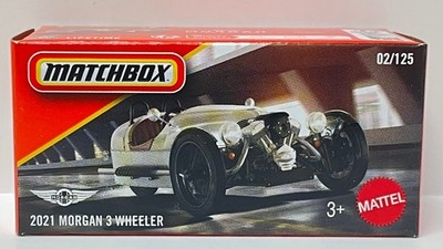 Matchbox 2021 Morgan 3 Wheeler Power Grabs | #2 Diecast 1:64 Silver Model | 2026