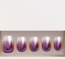 Red Aspen Short Coffin Red Holographic Ombre Mistletoe Mischief, Marybeth 🥀