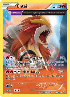 Entei - 15/98 - Pokemon Ancient Origins XY Holo Rare Card NM