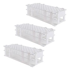 3 Pcs Plastic Test Tube Holders, 60 Holes, for 16 mm Test Tubes, White,9289