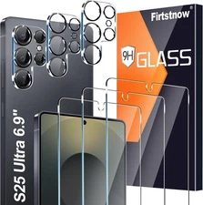 3 Pack Glass Screen Protector for Samsung Galaxy S25 Ultra [6.9 inch] + 3 Pac