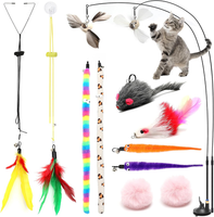 Interaktive Katzenspielzeug Set 12 StüCk – Interaktive Katzenangel Mit Saugnapf,