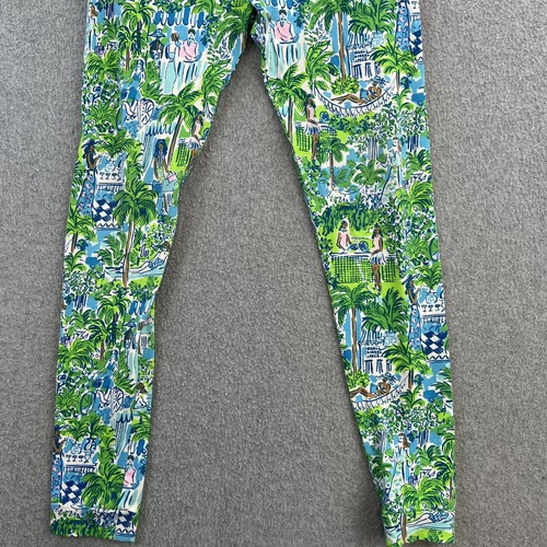 Lilly Pulitzer Pajama Set Girls 10 Green Blue Tennis Print Long Sleeve Pants - Picture 7 of 16