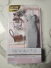 Naturalistas Fashion Pack Silver Floor Length Dress 4 Pc Set For 11.5 Inch Doll