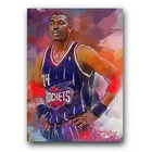 Hakeem Olajuwon #7 Art Card Limited 45/50 Edward Vela Signed (Houston Rockets)