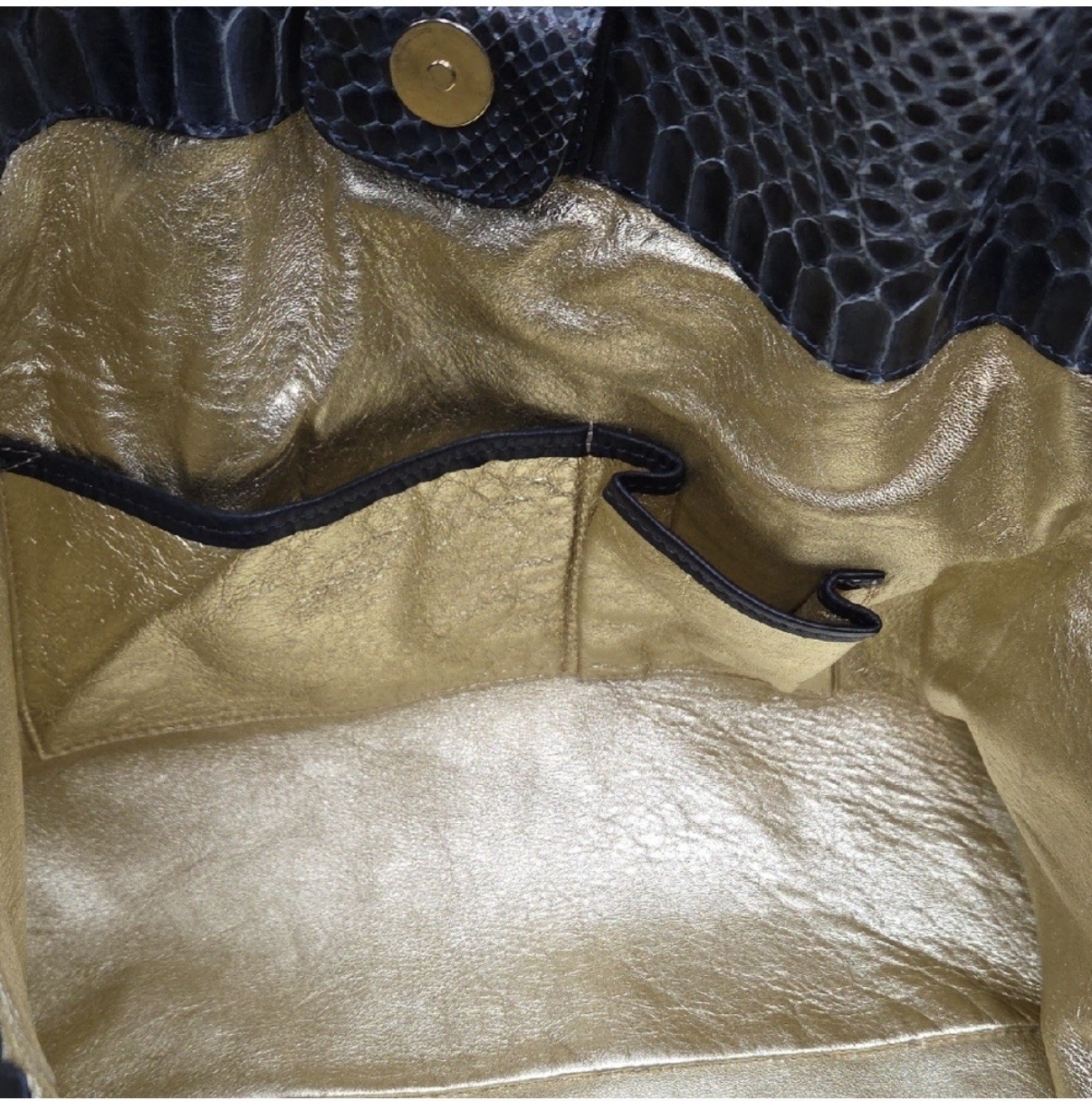 Vtg Michael Kors Genuine Python Large Satchel Nav… - image 13