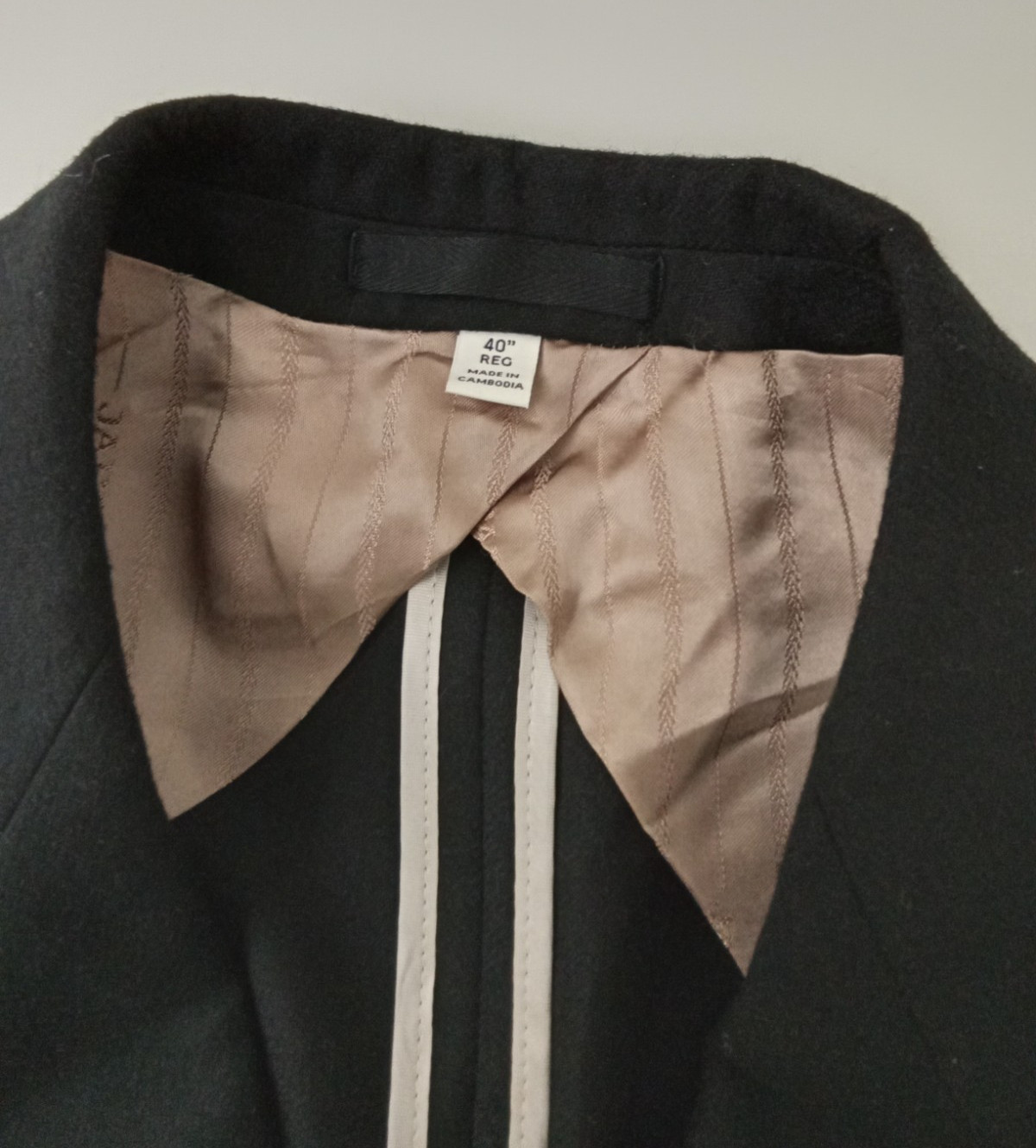 Jaeger Men's Jacket Size 40" Black Double Breasted Tailored Peak Lapel Wool New image 10