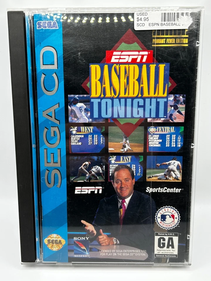 ESPN Baseball Tonight Sega CD Complete w/Manual - Tested Works - Image 2 of 4