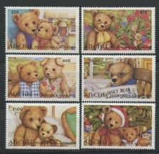 Teddy Bears set of 6 MNH Stamps Christmas