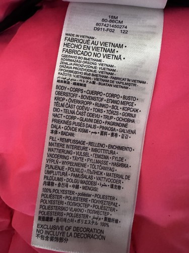 NEW NIKE £55 (Baby) Girl’s Hooded Puffer Jacket Coat Black Pink Age 18 Months - Picture 10 of 10