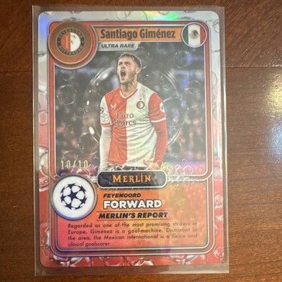2023-24 Topps Merlin Ultra Rare Bubble /10 Bookend! - Santiago Giménez #MG-46