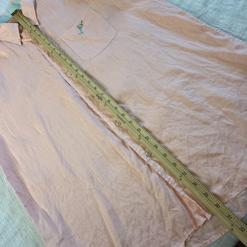 Camicia Castaway Uomo Grande 100% Lino Bottoni Nantucket Island Preppy Beach - Foto 14 di 18