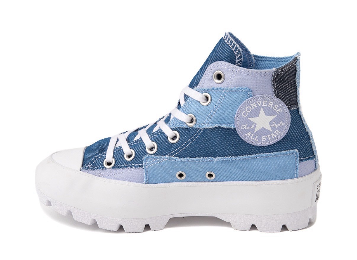 Converse Chuck Taylor All Star Hi Lugged Sneaker In Denim Patchwork - NIB - 6.5