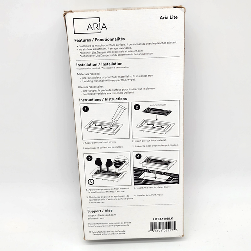 Aria Lite Framed Floor Vent 4 in.x10 in. Top Mount Black LITE4X10BLK - Picture 3 of 6