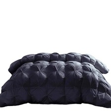 Goose Down Feather 3D Pleated Comforter Cotton Black Palatial King 120 x 98 