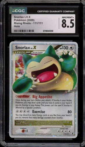 Pokemon Snorlax Lv.X Rising Rivals Holo Ultra Rare #111 CGC 8.5