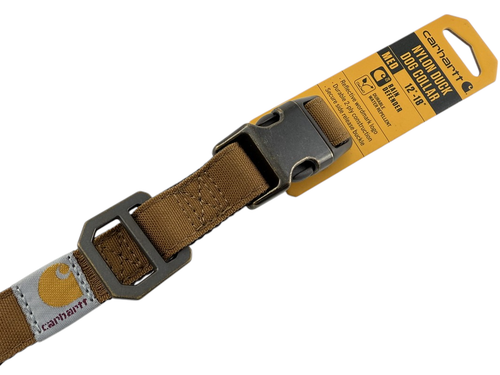 Carhartt NEW Medium Nylon Duck Dog Leash Collar 12" to 18" Reflective Brown - Picture 2 of 9