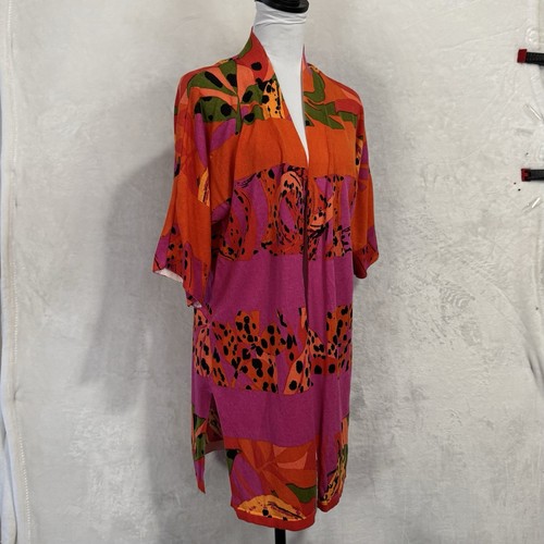Chico’s Summer Romance Foliage Midi Cardigan Size 1 Small Tropical Boho Resort - Picture 4 of 12