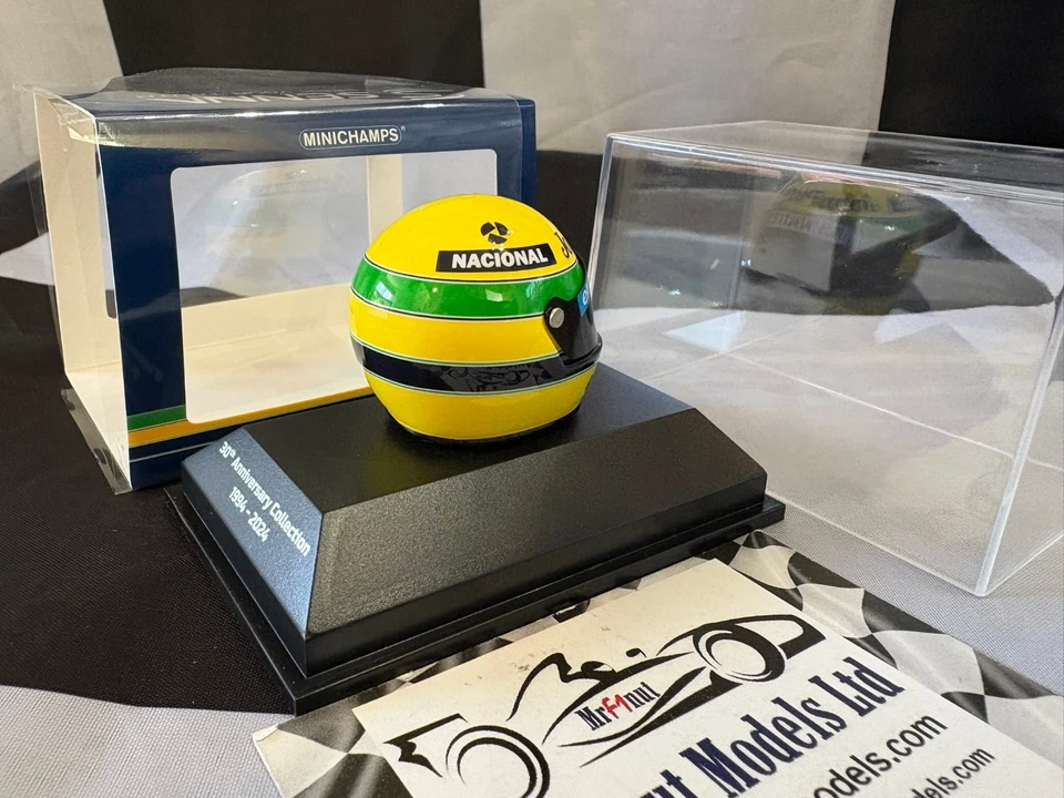 1:8 Minichamps 540308512 Ayrton Senna Helmet Lotus 1st Win Portugal 1985 - Image 4 of 4