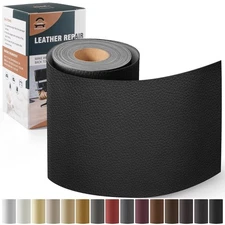 OAZ Leather Repair Kit for Furniture 4"x 63" Tape 4x 63, Black 
