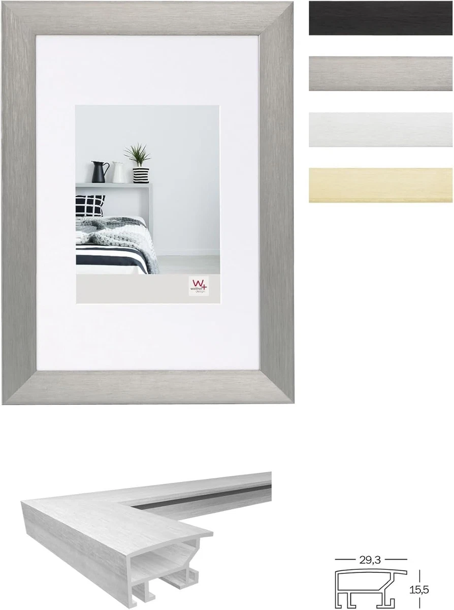 Walther Aluline Fotorahmen 30x40 cm mit Passepartout