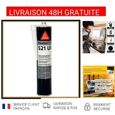 Sikaflex 521 UV Mastic Colle Noir 300ml Étanchéité Camping-car Caravane Bateau