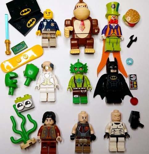 LEGO Minifigures Lot Of 8 figs Batman- Star Wars - Lego City - Donkey Kong