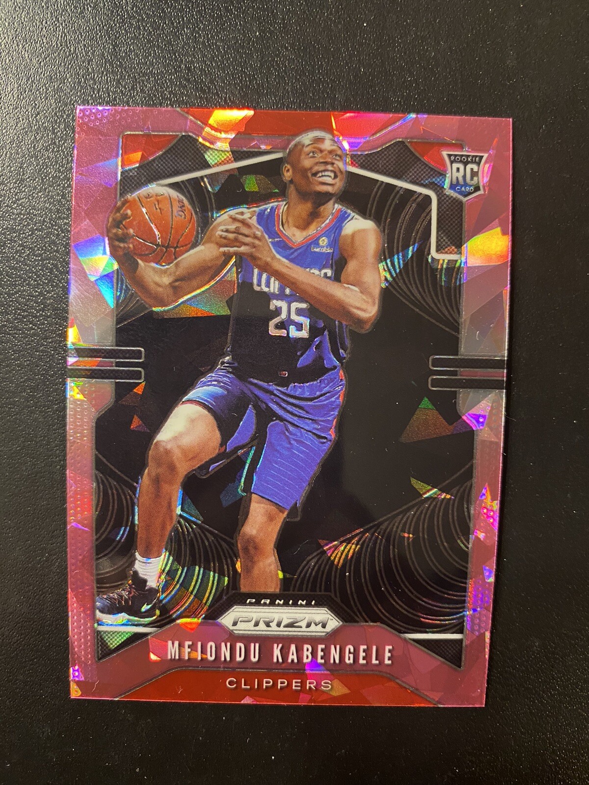 2019-20 Panini Prizm Mfiondu Kabengele Pink Cracked Ice Prizm Clippers RC #271