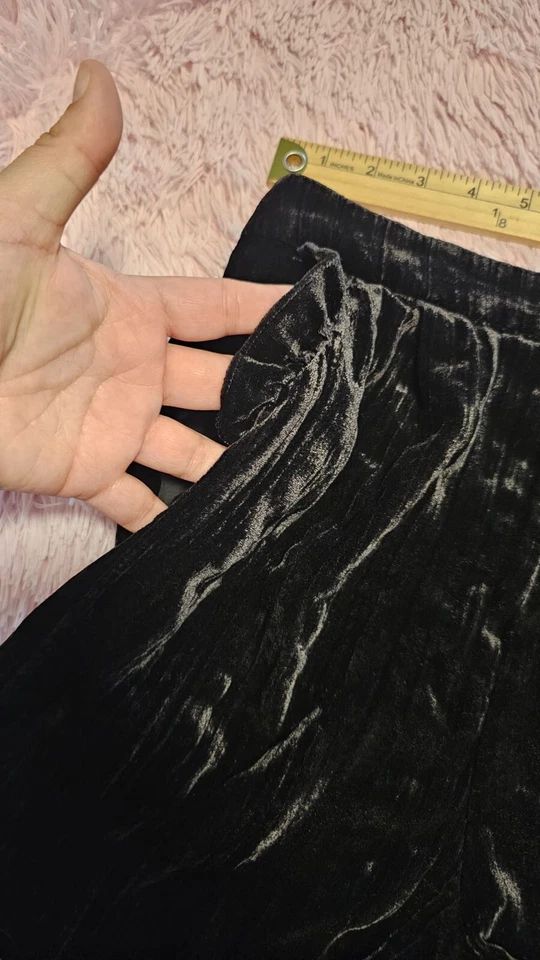 Pantalones Cortos Informales Topshop Para Mujer TERCIOPELO Negro Cremallera al Tobillo con Bolsillos Talla 4 Foto 2 de 4