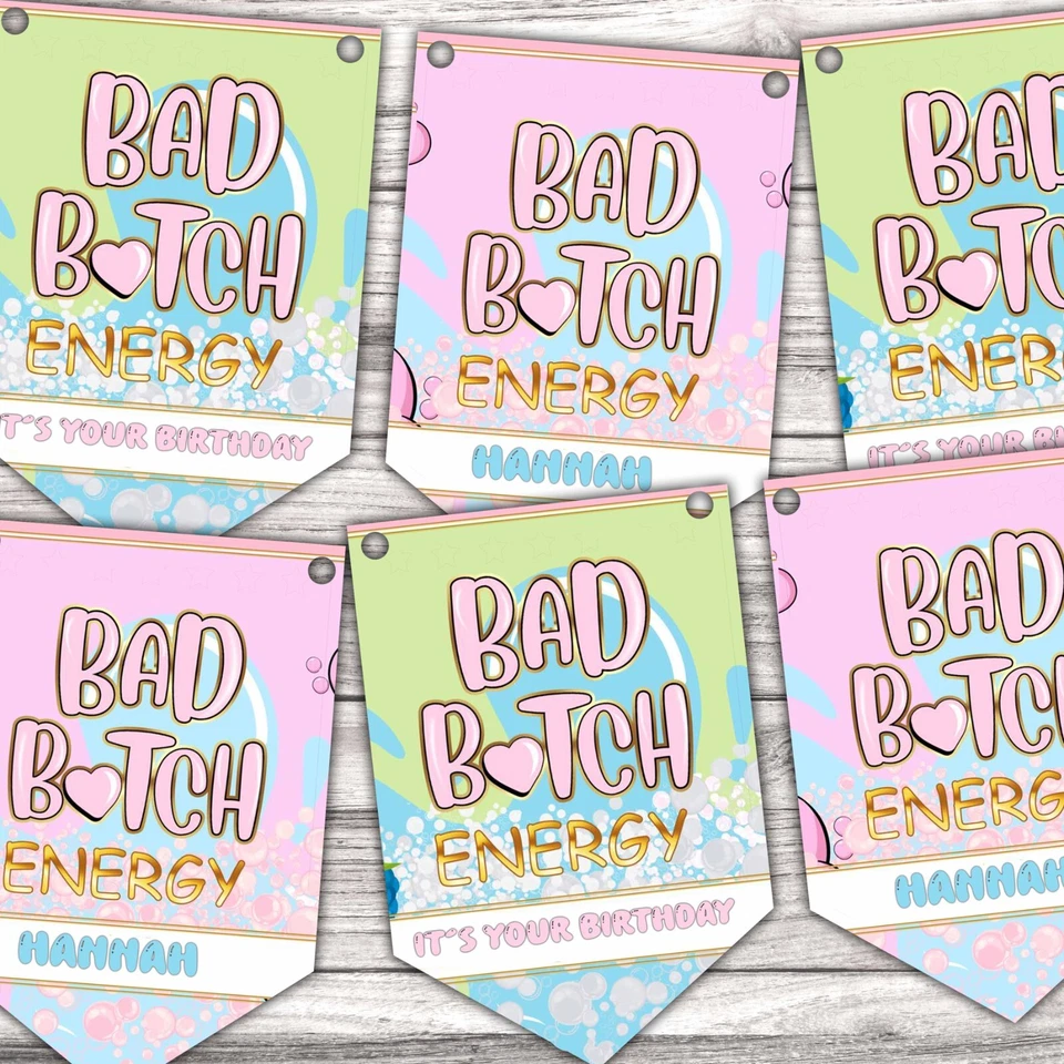 PLouise Style Bunting Personalised Birthday Banner Party Decoration bad energy