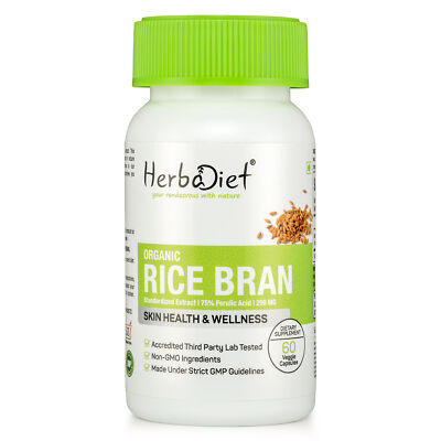 Organic Rice Bran Extract Capsules 75% Ferulic Acid Weight Loss Immune Health