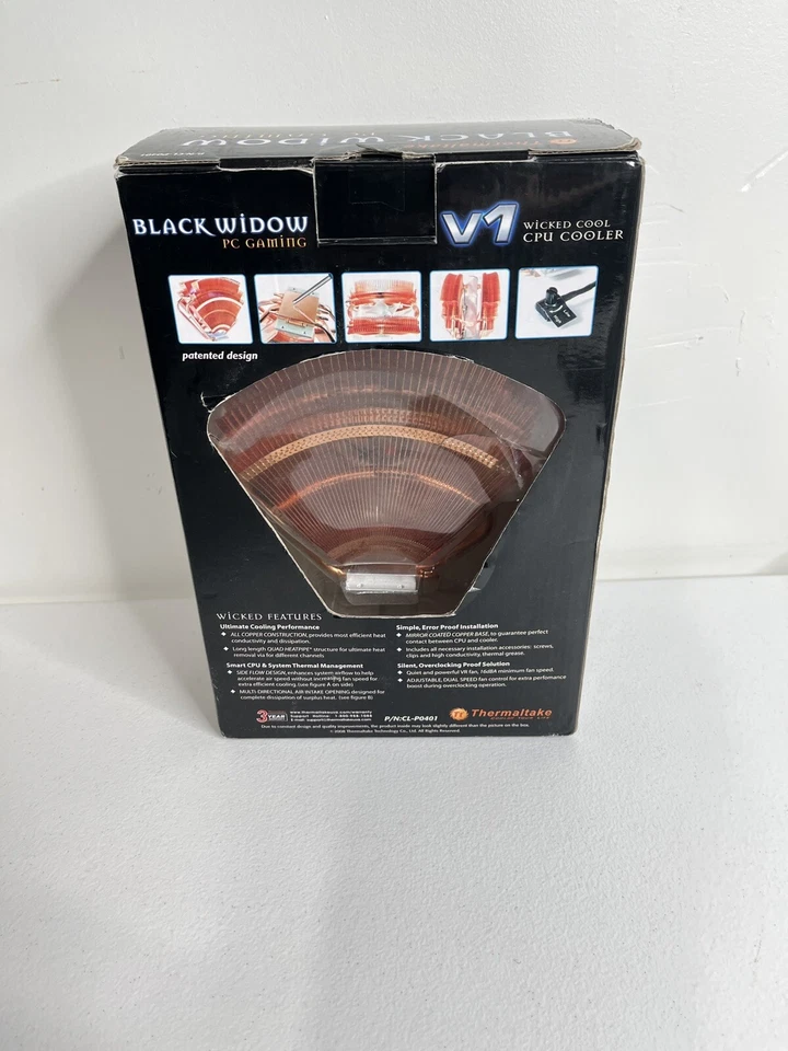 Thermaltake Vintage Full Copper PC cpu cooler: V 1 Black Widow Open Box 2008 - Image 3 of 4