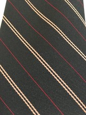 Classic Black Red Gold Stripped Kuppenheimer Poly Neck Tie Pre-Owned