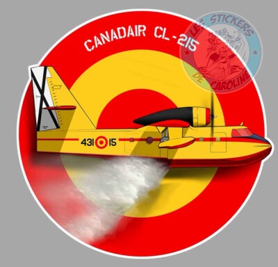 KANADISCHE AUFKLEBER CL-215 SPANIEN CL 215 415 FLUGZEUG FEUERWEHR FEUER KOKARDE PE102