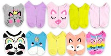 Girls Large Fits Shoe Size 4-10 Socks Unicorn Cat Pig Narwhal Fox 10-Pair Fun