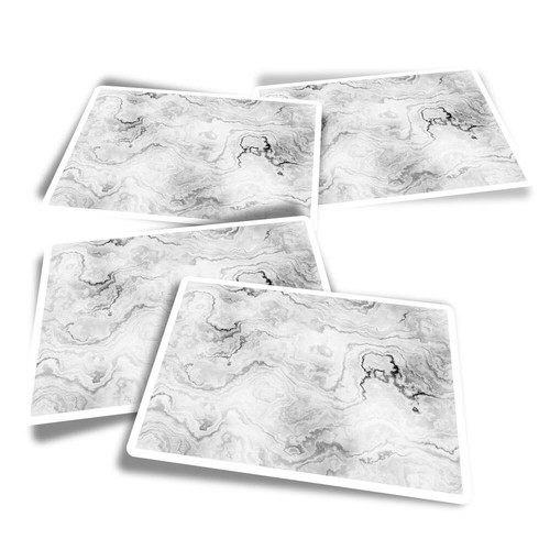 4x Rectangle Stickers - BW - Marble Crystal Effect Rock #35876 | eBay