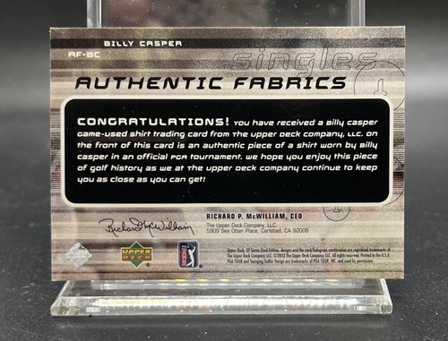 2003 UD Upper Deck SP Authentic Fabrics  Billy Casper Worn  Shirt  HOF - 第 2/2 張圖片