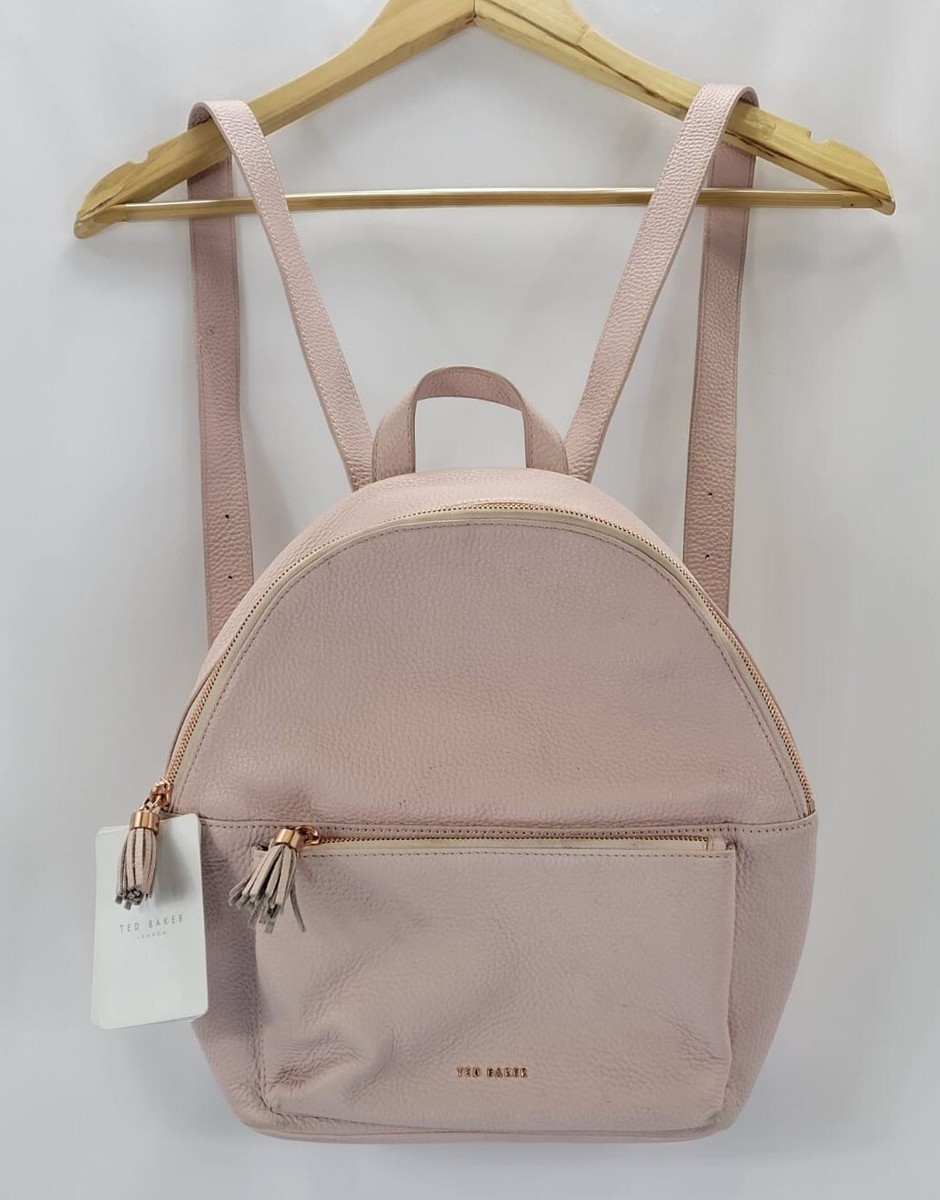 Ted Baker London Light Pink Bovine Leather Backpack Zipper One Size