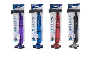 Drive HurryCane Adjust Pivot All-Terrain Walking Stick Black, Blue, Red & Purple