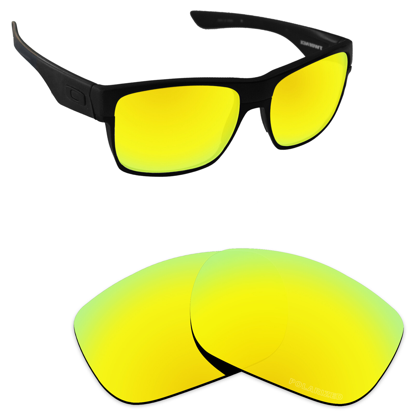 Hawkry SaltWater Proof 24K Gold Replacement Lenses for-Oakley TwoFace -Polarized