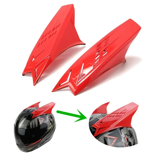 2pcs Red Motorcycle Helmet Horns Punk Style Motorbike Helmet Horn Racing - Picture 1 of 5