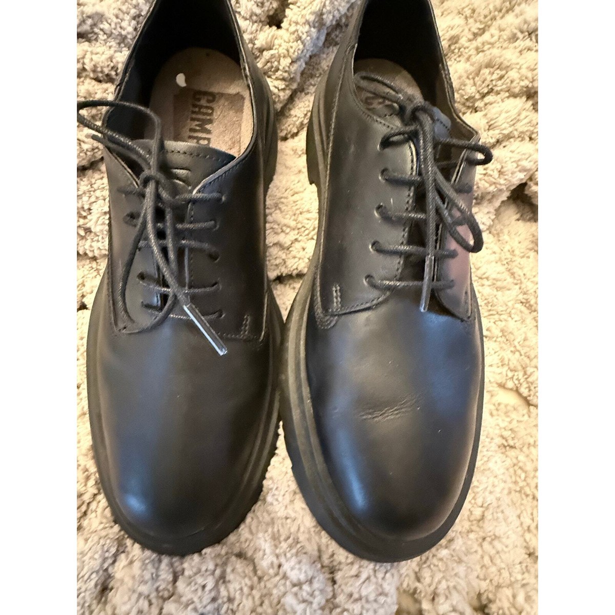 CAMPER Men\'s Black Leather Lace-Up Shoes Size 9 US/42 EU | 9.5 US/43 EU Camper Peu Cami Mens Elastic Laces Leather Shoes In Grey  main image 3